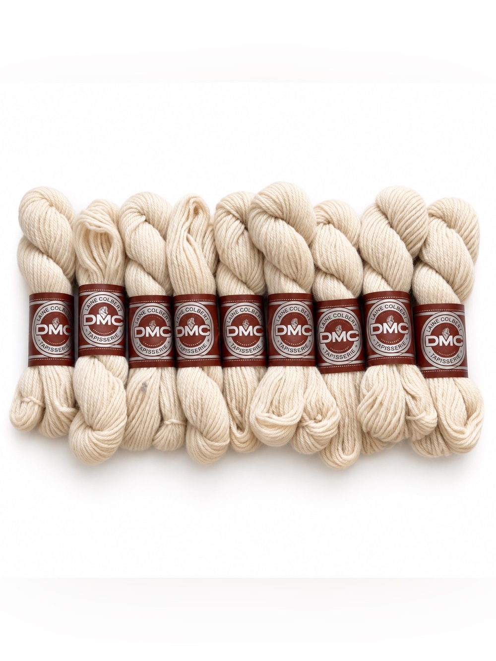 DMC Laine Colbert Tapestry Wool Yarn 100% Virgin Wool Cream Lot of 9